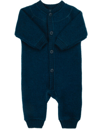 Joha Overall/Jumpsuit mit Knopfleiste aus Merino-Wollfleece - Dunkel Türkis