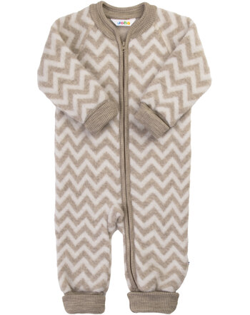 Joha Overall/Jumpsuit mit Reißverschluss aus Merinowoll-Fleece - Beige