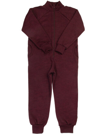 Joha Overall/Jumpsuit mit Reißverschluss aus Merinowolle - Burgundy