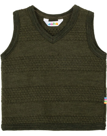 Joha Pullunder mit Muster aus Merinowolle - Moosgrün 💚