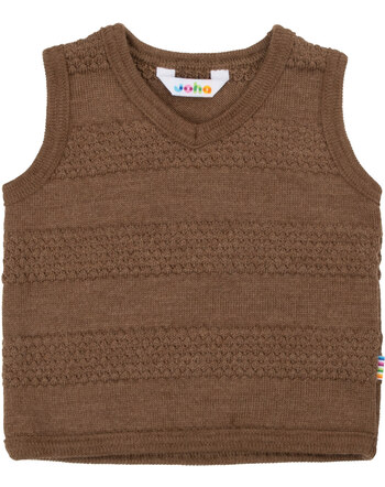 Joha Pullunder mit Muster aus Merinowolle - Warm Braun