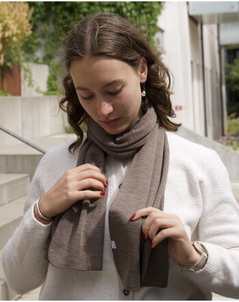 Joha Schal für Damen aus Merinowolle und Seide - Brown