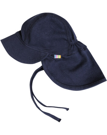 Joha Schirmmütze zum Binden & mit Nackenschutz aus Bambus-Viskose/Lycra - Dunkelblau