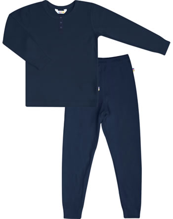 Joha Schlafanzug/Pyjama Bio Bambus Basic blau