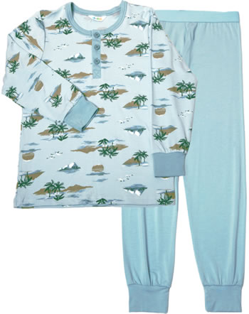 Joha Schlafanzug/Pyjama Bio Bambus blau