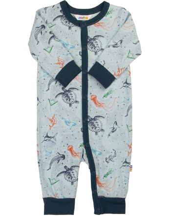 Joha Schlafoverall/Schlafanzug mit Meerestieren-Print aus Bambus-Viskose/Lycra - Blau