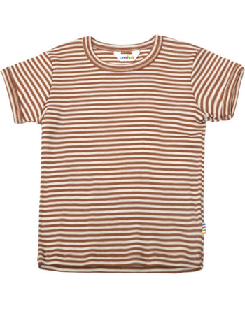 Joha Shirt short sleeve merino wool/silk brown/striped