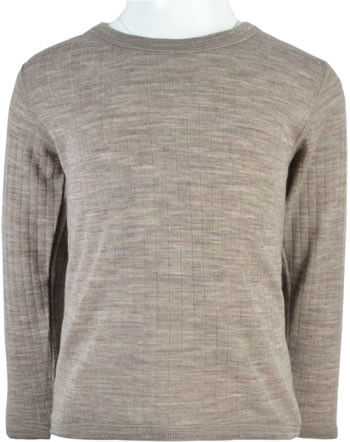 Joha Shirt long sleeve merino wool Basic sesam melange