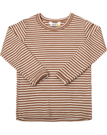 Joha Shirt long sleeve merino wool/silk brown/striped