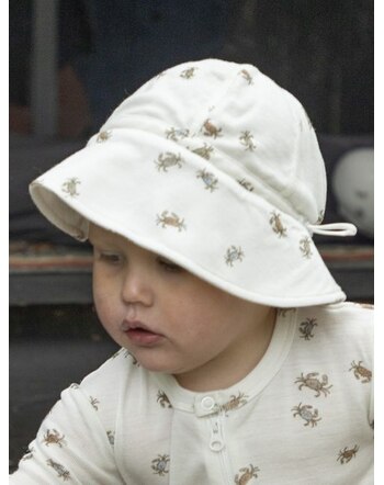 Joha Sommerhut weitenverstellbar & mit Print aus Merinowolle/Seide - Off White