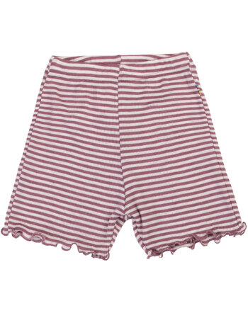 Joha Sommershorts im Ringel-Design & mit Rüschensaum aus Merinowolle/Seide - Heather