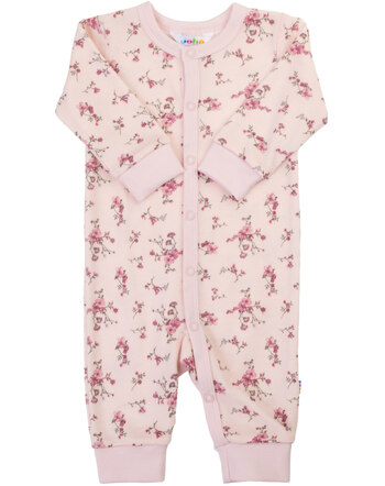 Joha Strampler aus Merinowolle und Bambus-Viskose mit Blumen - Light Pink