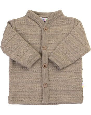 Joha Strick-Cardigan mit Knopfleiste aus Merinowolle - Beige Melange