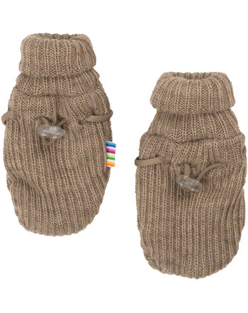 Joha Strick-Fäustlinge aus 100 % Merinowolle - Beige Melange