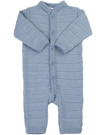 Joha Strick-Jumspuit/Overall mit Knopfleiste aus Merinowolle - Blue