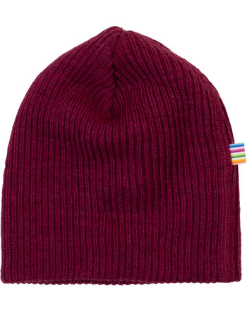 Joha Strick-Mütze/Beanie aus 100 % Merinowolle - Wine Melange