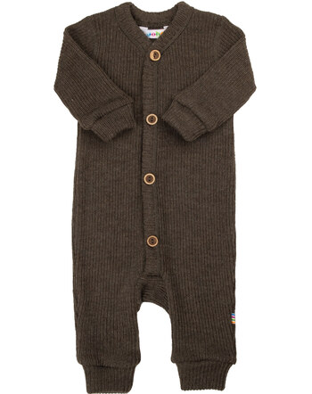 Joha Strick-Overall mit Knopfleiste aus 100 % Merinowolle - Beige Melange