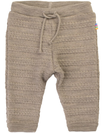 Joha Strickhose mit Zierkordel aus Merinowolle - Beige Mel.