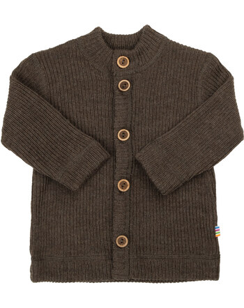Joha Strickjacke/Cardigan aus 100 % Merinowolle - Braun Melange
