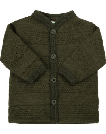 Joha Strickjacke mit Muster aus Merinowolle - Moosgrün 💚