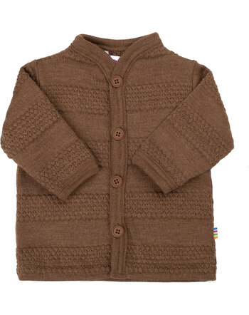 Joha Strickjacke mit Muster aus Merinowolle - Warm Braun