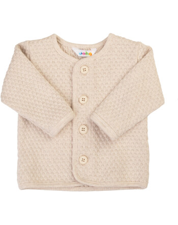 Joha Strickjacke/Cardigan mit Waben-Strickmuster aus Bio-Baumwolle - Light Beige