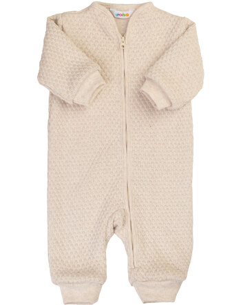 Joha Strickoverall mit Wabenmuster aus Bio-Baumwolle - Light Beige