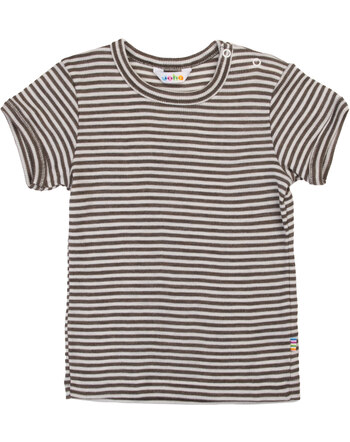 Joha T-Shirt/Bluse im Ringel-Design aus Merinowolle/Seide - Brown