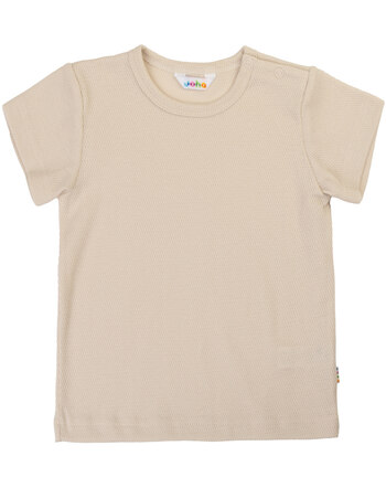 Joha T-Shirt mit Piqué-Struktur aus Bio-Baumwolle - Hellbeige