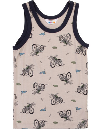 Joha Unterhemd mit Retro-Print aus Bambus-Viskose/Lycra - Beige 🌿
