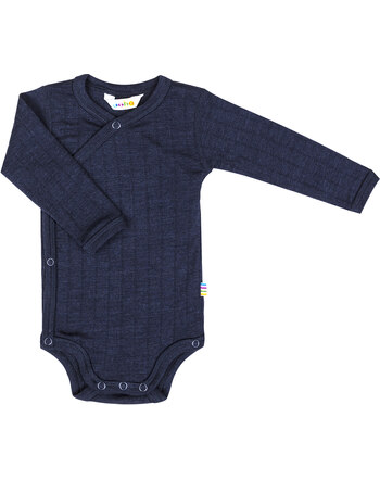 Joha Wickel-Langarmbody aus Merinowolle/Seide - Navy