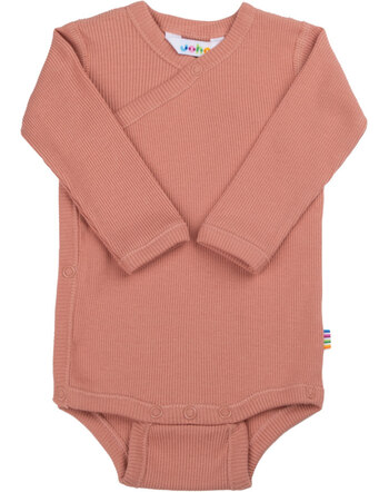 Joha Wickel-Langarmbody im Rippenstrick aus Bio-Baumwolle - Salmon