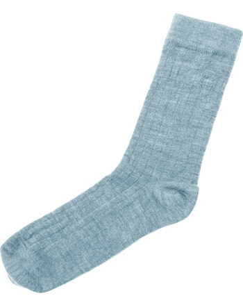 Joha Wollsocken in Rippoptik - Blue Melange