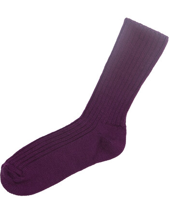 Joha Wollsocken in Rippoptik - Aubergine