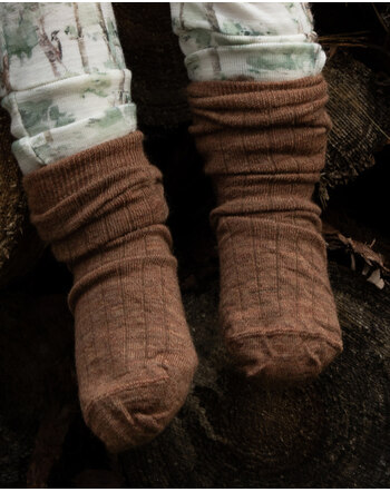 Joha Wollsocken in Rippoptik - Kupfer Melange