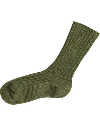 Joha Wollsocken in Rippoptik aus Merinowolle - Moss Melange