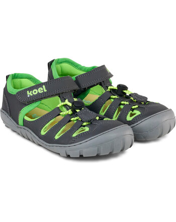 Koel Barfuß-Klettsandale 'Madison' mit Schnellschnürsystem - Dark Grey