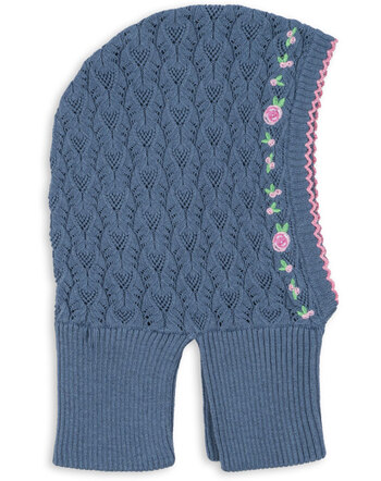 Konges Sløjd Balaclava/Mütze 'Rosier' aus gestrickter Baumwollmischung - Ashley Blue 🌹