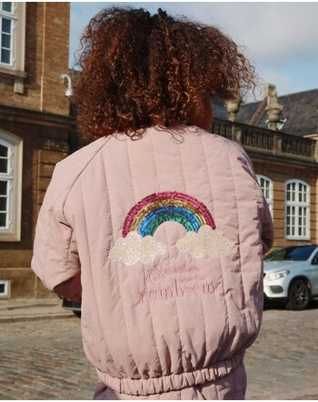 Konges Sløjd Bomber-Jacke 'Juno' mit Glitzer-Herzen - Twilight Mauve ✨