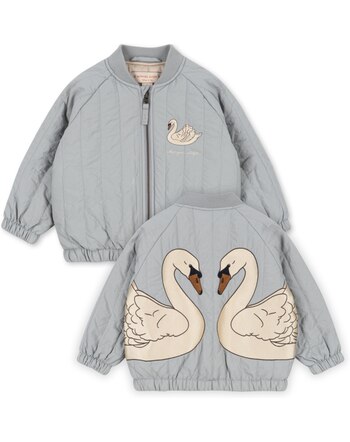 Konges Sløjd Bomber-Jacke 'Juno' mit Schwanen-Stickerei - Sleet 	🦢
