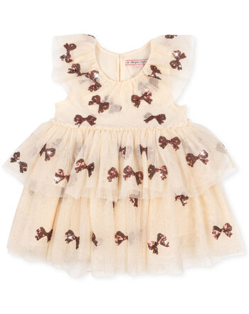 Konges Sløjd Feenkleid 'Yvonne' mit Glitzer-Schleifen - Bowie Red