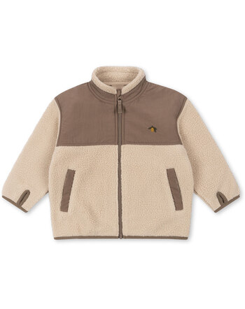 Konges Sløjd Fleeceacke 'Flynn' mit Zitronen-Stickerei - Oxford Tan 🍋