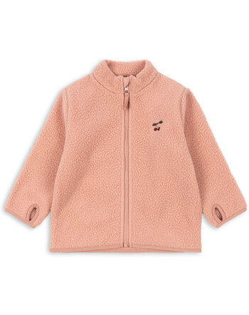 Konges Sløjd Fleeceacke 'Thermy' mit Kirschen-Stickerei - Cameo Brown 🍒