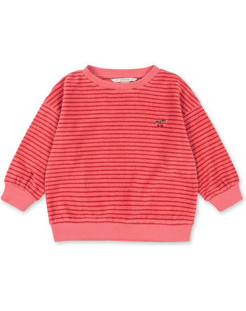 Konges Sløjd Frottee-Sweatshirt 'Itty' aus 100 % Bio-Baumwolle im Streifendesign - Cardinal Rose Stripe