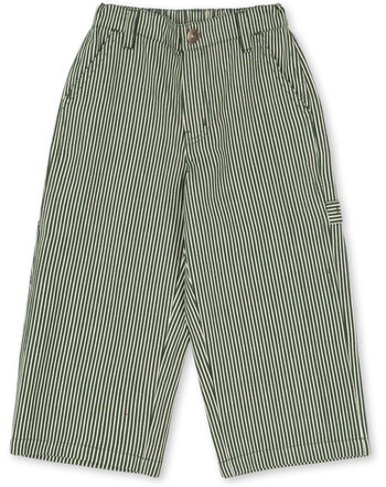 Konges Sløjd Jeans-Hose 'Luc' im Streifen-Design aus 100 % Bio-Baumwolle - Milk Verte Stripe