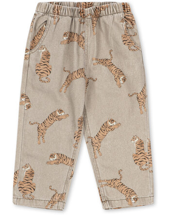 Konges Sløjd Jeanshose 'Magot' mit Allover-Print aus Bio-Baumwolle - Tiger 🐅