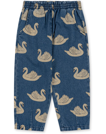 Konges Sløjd Jeanshose 'Magot' mit Schwänen - Swan