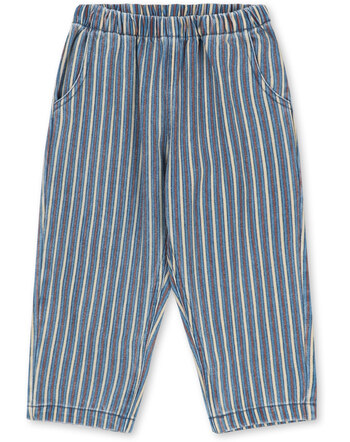 Konges Sløjd Jeanshose 'Magot' im Streifen-Design aus Bio-Baumwolle - Tricolore Bleu 