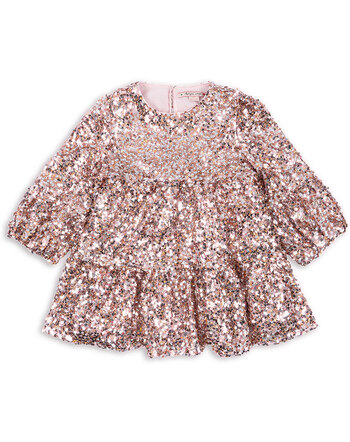 Konges Sløjd Kleid 'Lila' mit Glitzerpailetten & Baumwollfutter - Grey/Rosa 💗✨