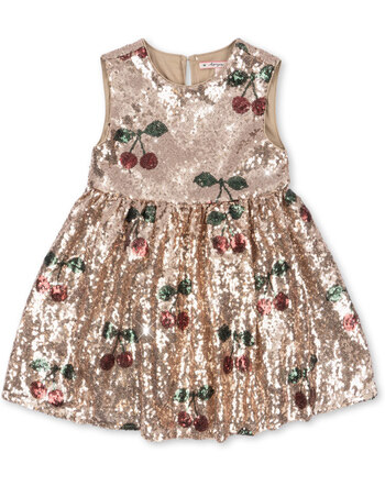 Konges Sløjd Pailetten-Kleid 'Starla' mit Kirschen - Ma Grande Cerise 🍒